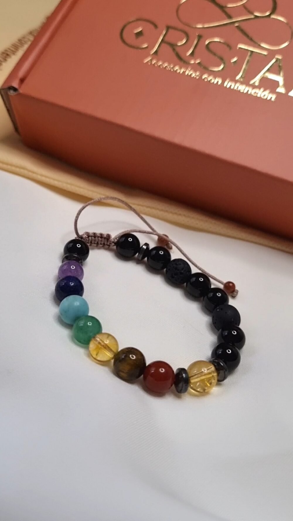 BRAZALETE 7 CHACRAS CITRINO (abundancia y protección)